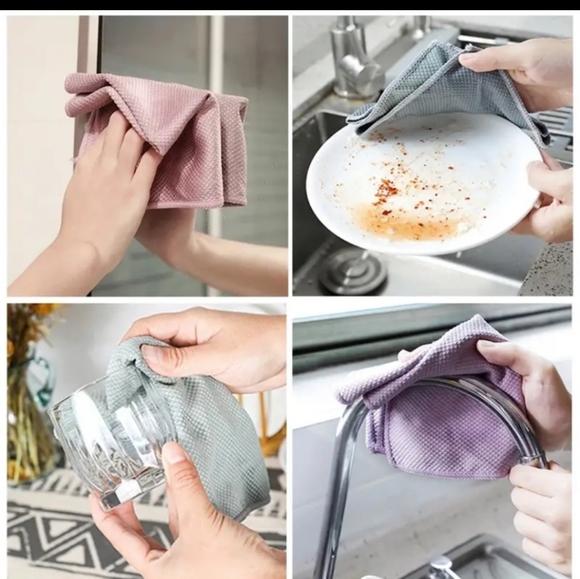 5 Pcs Streak Free Miracle Cleaning Cloth, Nanoscale Cleaning Cloth, Reusable - Picture 7 of 9